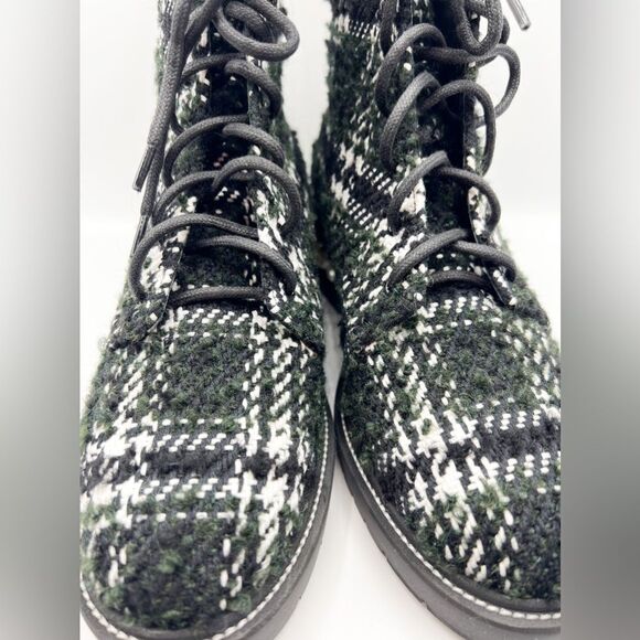 NWT Nicholas Kirkwood Casati Plaid Tweed Pearl Combat Boots 39.5 - Picture 7 of 11